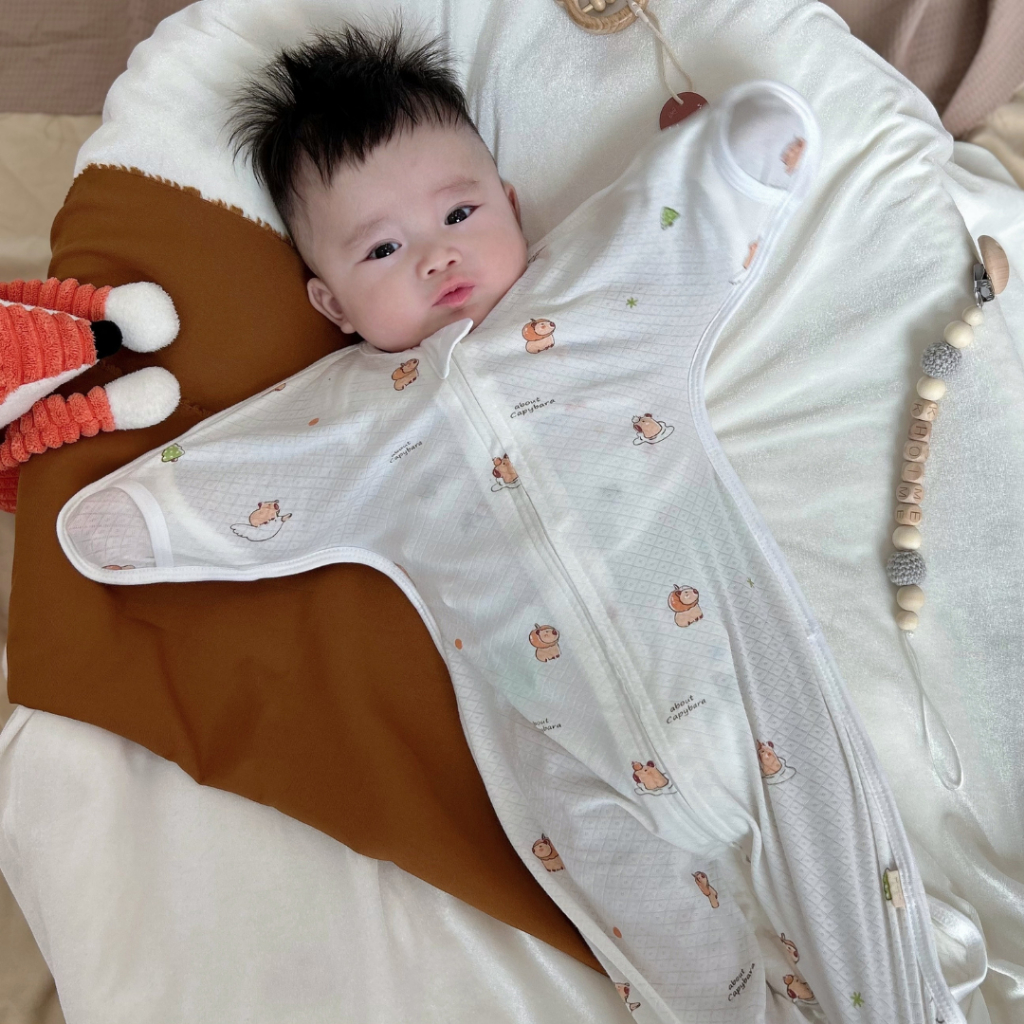 Nhộng Chũn Unbee Thông Hơi Mở Tay Phủ Nano Ag+Thoáng Khí , Kháng Khuẩn Thấm Hút Mồ Hôi, Chống Rôm Sảy Giảm Giật Mình