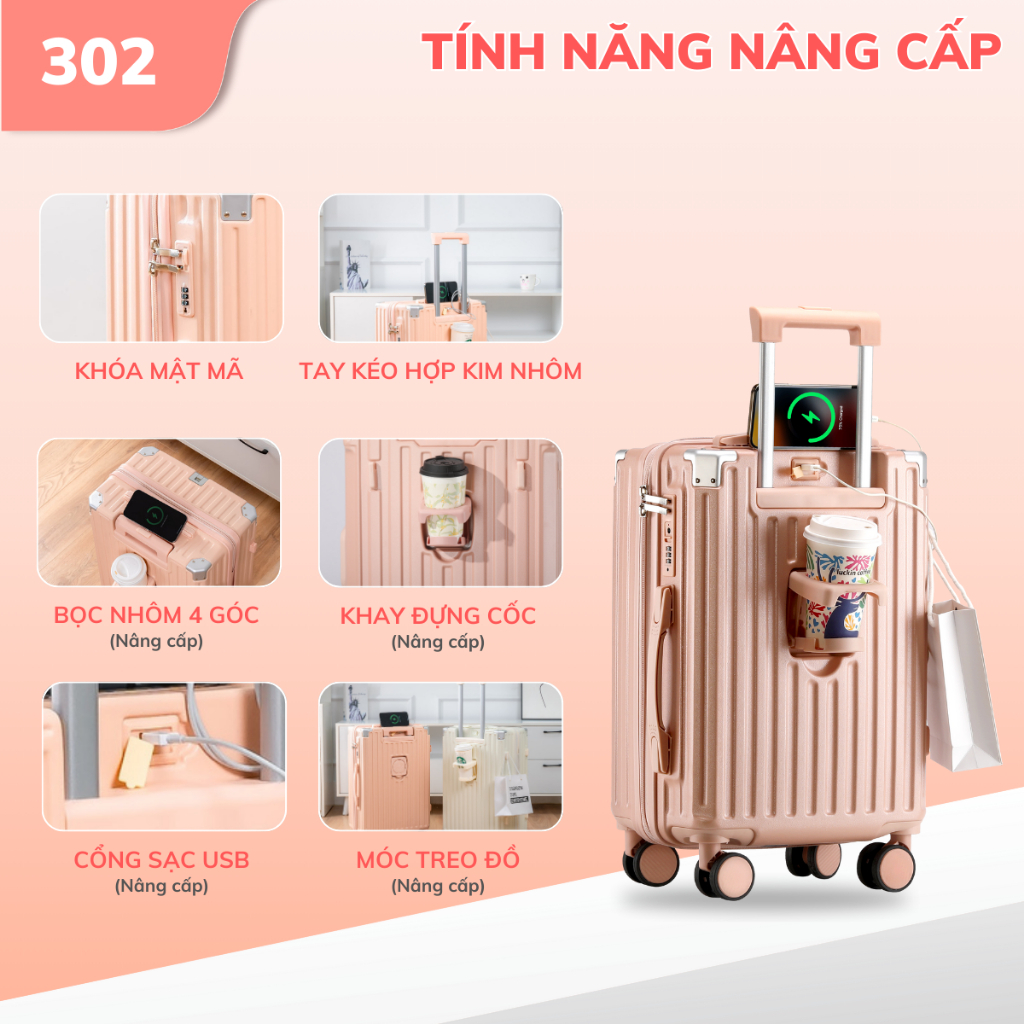 Ảnh Vali kéo du lịch cao cấp Kingsun Size20/24/28inch 219/302 Bảo hành 5 năm 3