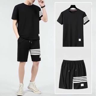Bộ Đồ Nam Nữ 4 Sọc Cao Cấp Mặc Nhà Chất Thun Mè ,Sét thể thao áo ngắn quần short Lưng thun K1