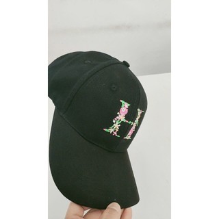 [Nón kết]  Mũ Lưỡi Trai Korea Cao Cấp thêu bảng chữ cái hình hoa  - mũ cặp hot 2024 Phối nhung thêu chữ thời trang ML08