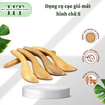 Dụng cụ cạo gió mát xa ấn huyệt bằng gỗ thơm hình chữ S, cạo gió, lưu thông máu - Mỹ Nghệ Dưỡng Sinh HT
