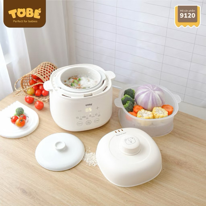 Nồi Nấu Cháo Chậm Komi TOBE 1L, An Toàn 8 Chế Độ, Giữ Nhiệt 8h, Bảo hành 1 năm