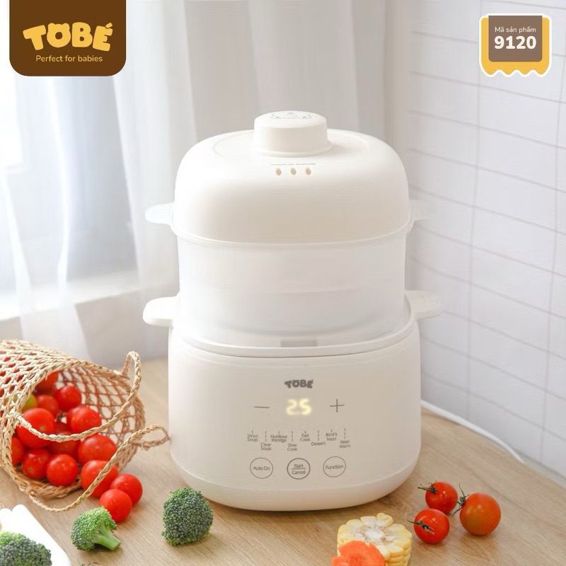Nồi Nấu Cháo Chậm Komi TOBE 1L, An Toàn 8 Chế Độ, Giữ Nhiệt 8h, Bảo hành 1 năm