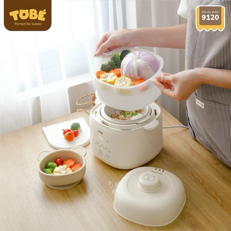 Nồi Nấu Cháo Chậm Komi TOBE 1L, An Toàn 8 Chế Độ, Giữ Nhiệt 8h, Bảo hành 1 năm