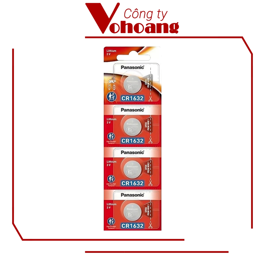 Bộ 4 Pin Panasonic CR1632 Lithium 3V / DL1632 / ECR1632 / GPCR1632 ...