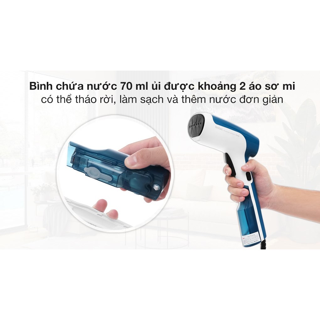Bàn ủi hơi nước cầm tay Tefal DT6130E0 - 1300W - Bình chứa nước 70ml - Bảo hành chính hãng 24 tháng