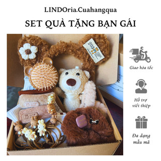 Set quà Tặng Gấu Nâu LINDOria, Set quà tặng đặc biệt, 14/2, 8/3, 20/10, sinh nhật, lễ kỷ niệm