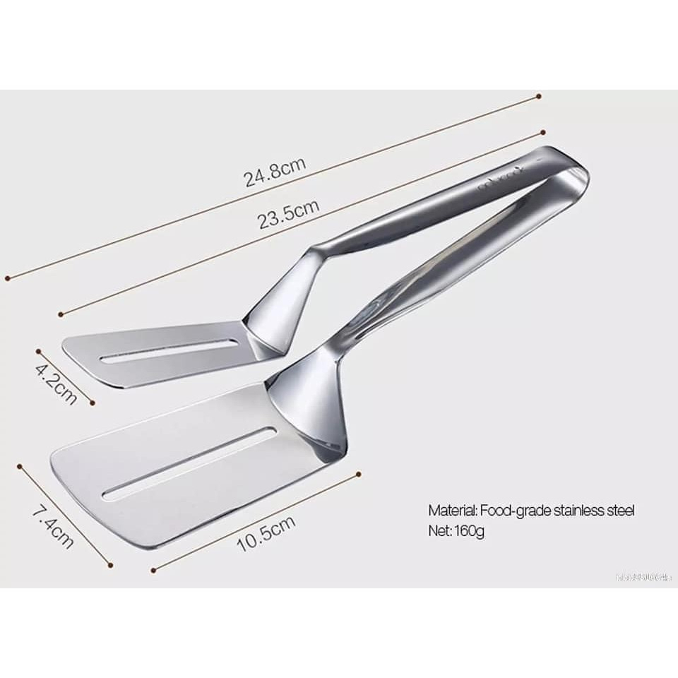 Kẹp Lật Thức Ăn Inox 304 Chuyên Dụng Gắp Đồ Chiên Rán Dài 25cm