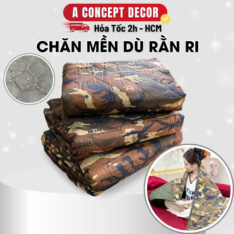 Ảnh Chăn Vải Dù Rằn Ri Quân Đội Cao Cấp Mền Ngủ Gấp Gọn Tiện Lợi Mỏng Mát Cho Mùa Hè Văn Phòng Đi Du Lịch Xe Khách 1m5x1m9 1