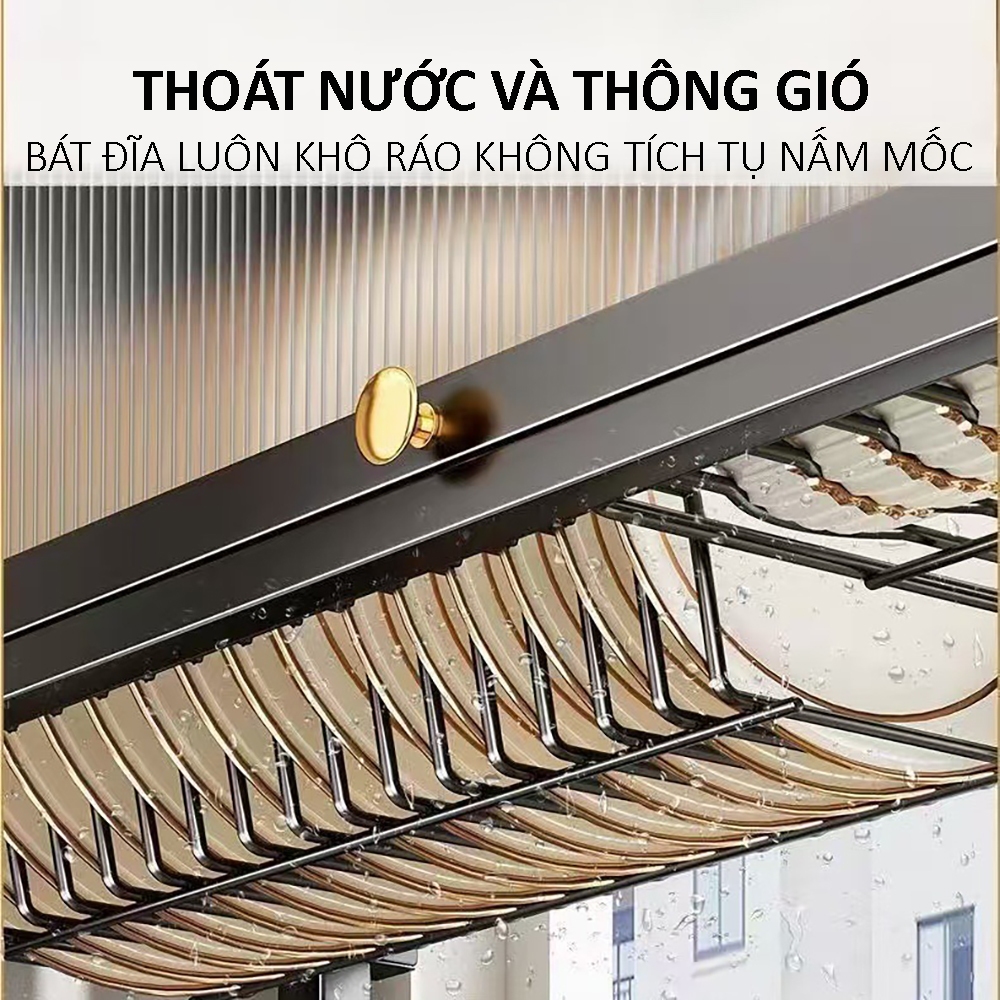 Kệ để chén đĩa thép 304 tủ bếp Kệ để bát đĩa Kệ để dao kéo Kệ thoát nước, đa năng tiện lợi
