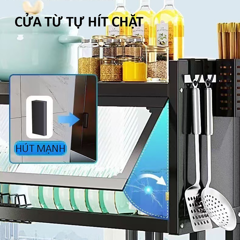 Kệ để chén đĩa thép 304 tủ bếp Kệ để bát đĩa Kệ để dao kéo Kệ thoát nước, đa năng tiện lợi
