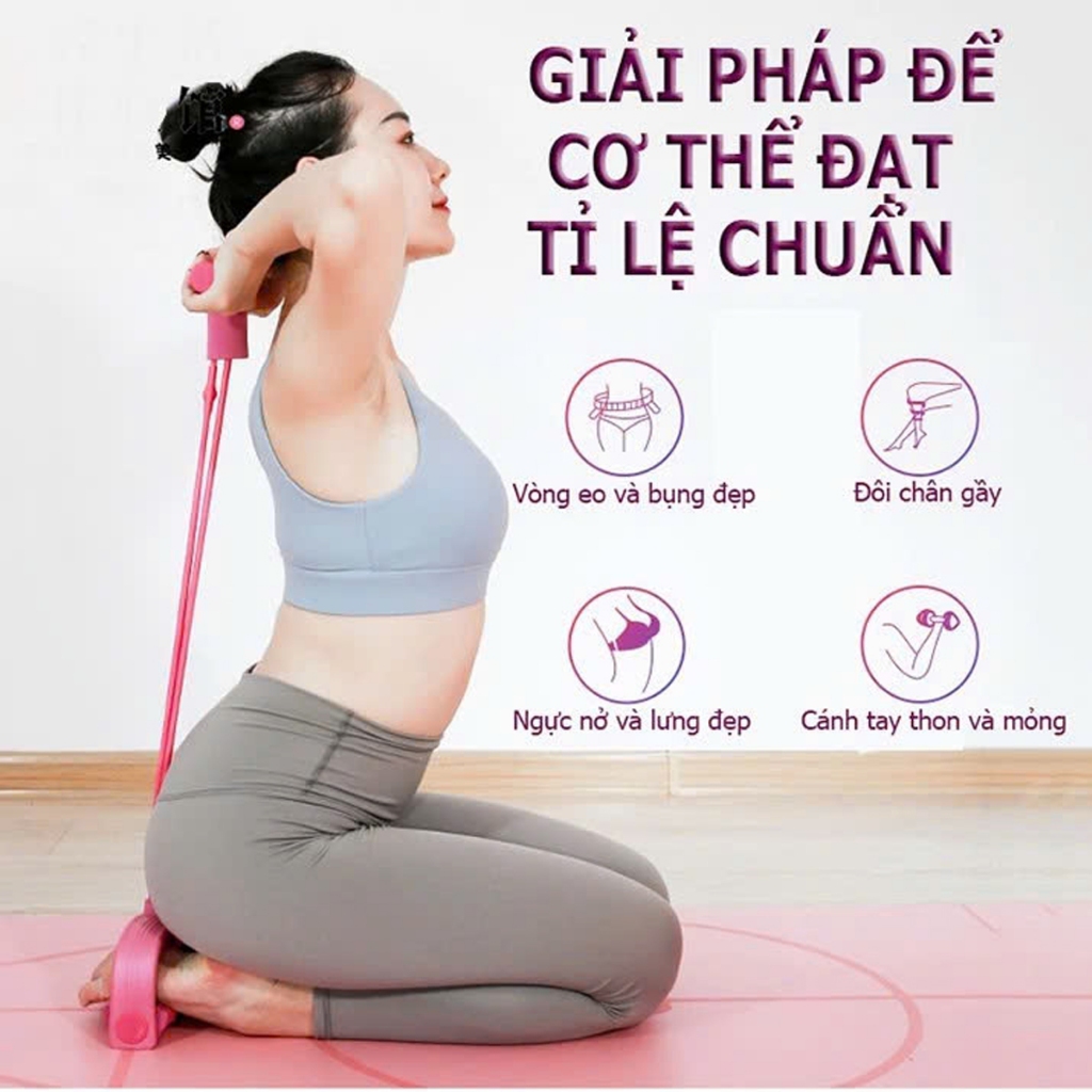 Ảnh Dây Tập Bụng - Dây Kéo Đàn Hồi Kháng Lực 6 Ống Cao Su, 4 Ống Dây Tummy Trimmer Tập Gym Tại Nhà Hãng Amalife 2