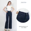 Quần jeans ống rộng 9 tấc cao dáng cho Nấm Lùn chất liệu màu dark blue (có bigsize) - quần bò dài cạp cao Kyubi JS31