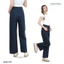 Quần jeans ống rộng 9 tấc cao dáng cho Nấm Lùn chất liệu màu dark blue (có bigsize) - quần bò dài cạp cao Kyubi JS31