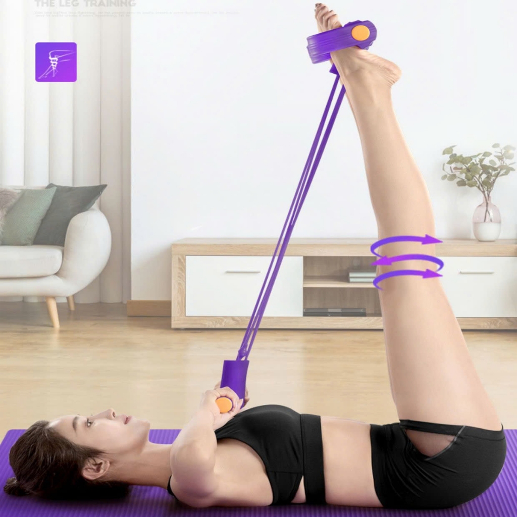 Ảnh Dây Tập Bụng, Dây Kéo Đàn Hồi Kháng Lực 4 Ống, 6 Ống Cao Su Tập Gym Toàn Thân Tại Nhà Chính Hãng Amalife 3