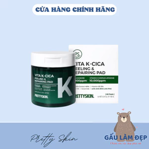 Toner Pad Pretty Skin, tẩy tế bào chết, Vita K cân bằng, làm dịu da - Hộp 80 miếng