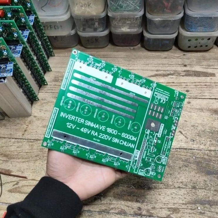 mạch trắng 12fet lớn (PCB) bo inverter sóng sin chạy bo EGS002 | Shopee ...