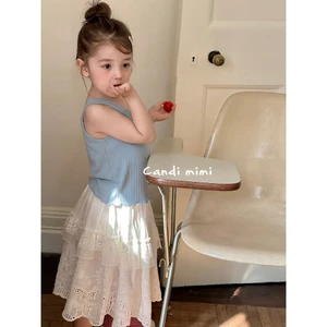 CANDI MIMI Áo cotton cao cấp ba lỗ gấu cách điệu - Phong cách Hàn Quốc