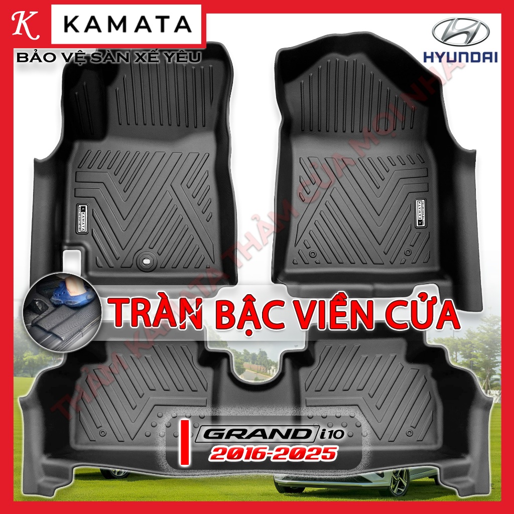 Thảm lót sàn Hyundai Grand i10 2021-2026 Bản Hatback chất liệu TPE/TPV cao cấp KAMATA