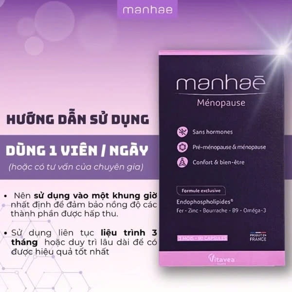 Viên uống nội tiết Manhae Vitavea Pháp cân bằng hỗ trợ sinh lý và làm đẹp (Hàng công ty)