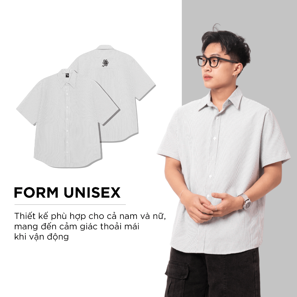 Ảnh Áo sơ mi nam tay ngắn VERTICAL sọc Oxford, phom rộng CAPMAN CLUB trẻ trung thoải mái 2