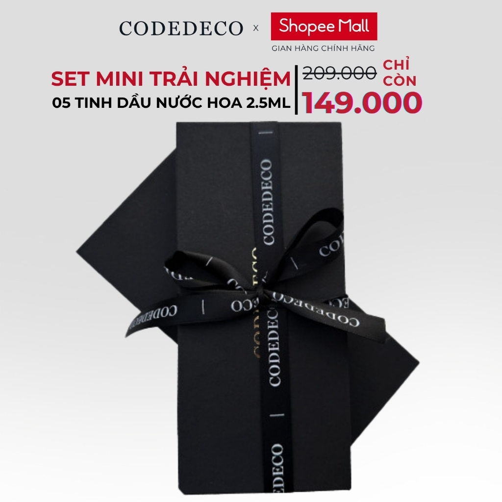 Ảnh Set mini 05 chai tinh dầu nước hoa CODEDECO 2.5ml - 05 x 2.5ml dạng xịt 1