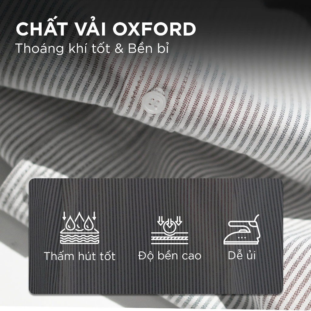 Ảnh Áo sơ mi nam mùa hè sọc oxford VERTICAL ngắn tay CAPMAN CLUB, phom rộng trẻ trung thoải mái 3