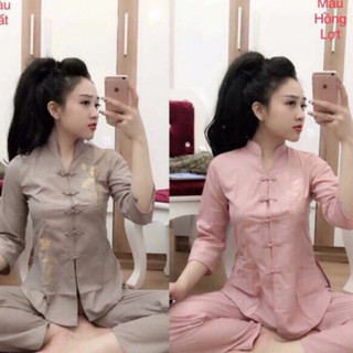 Đồ Lam Đi Chùa # Cổ Tàu Không Viền # Đồ Bộ Nữ # Quần Áo