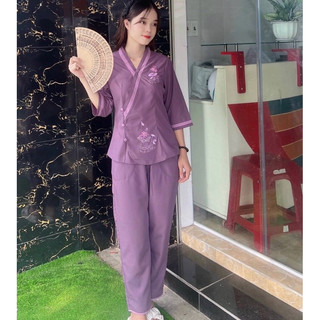 Đồ Lam Đi Chùa # Bà Lai Viền # Đồ Bộ Nữ # Quần Áo