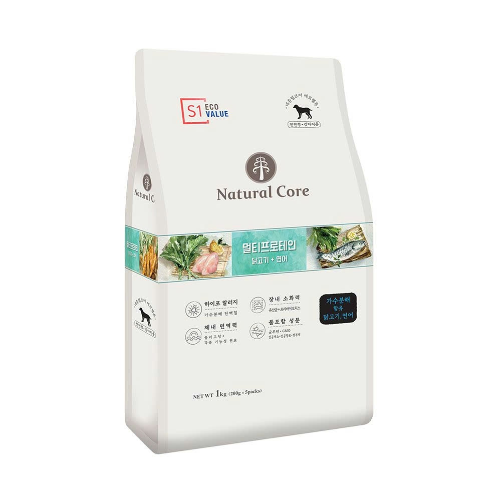 Product image [Túi 1kg] THỨC ĂN HỮU CƠ NATURAL CORE S1 ĐA ĐẠM CHO CHÓ (vị gà và cá hồi)