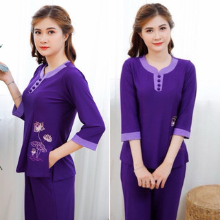 Thun Phối Y 4Nút # Đồ Lam # Đồ Bộ Top