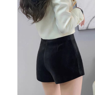 QUẦN SHORT NHUNG 2 LỚP DÀY ĐẸP -Quần ĐÙI NHUNG cạp liền lưng thun, khóa kéo giọt lệ cạnh sườn, không túi