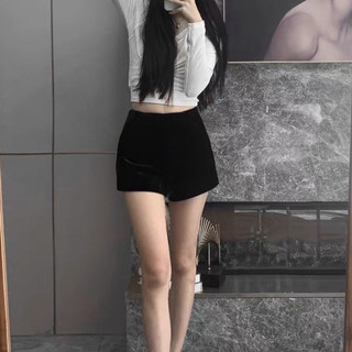 QUẦN SHORT NHUNG 2 LỚP DÀY ĐẸP -Quần ĐÙI NHUNG cạp liền lưng thun, khóa kéo giọt lệ cạnh sườn, không túi