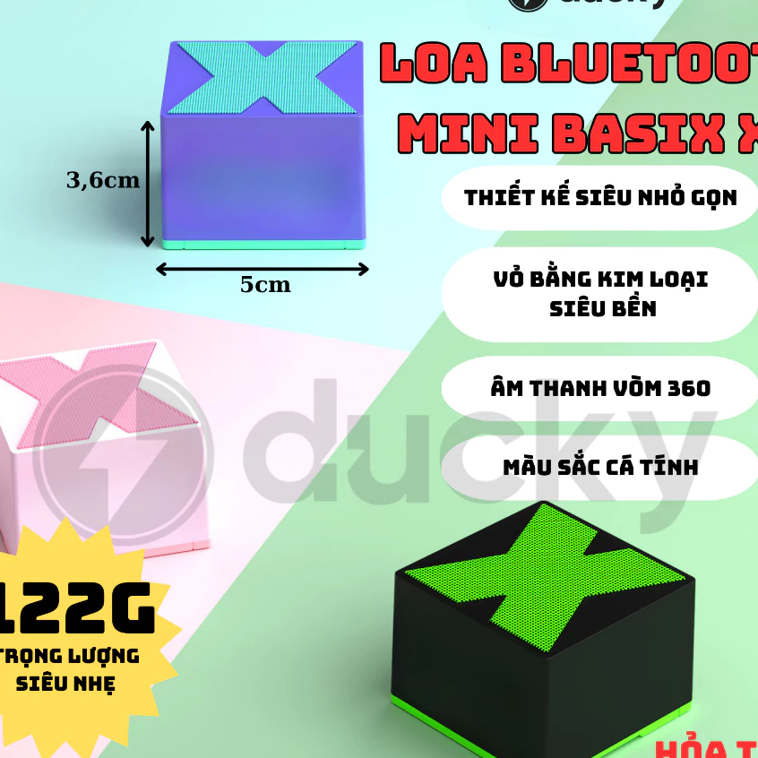 Loa Bluetooth Không Dây Mini X Bass Mạnh, Âm Thanh Sống Động, Màu Sắc Huyền Ảo, Thiết Kế Siêu Nhẹ, Loa Siêu Trầm