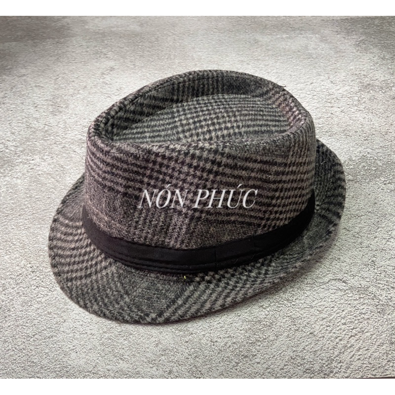 MŨ CAO BỒI,FEDORA NỈ CARO PHONG CÁCH BASIC NAM NỮ