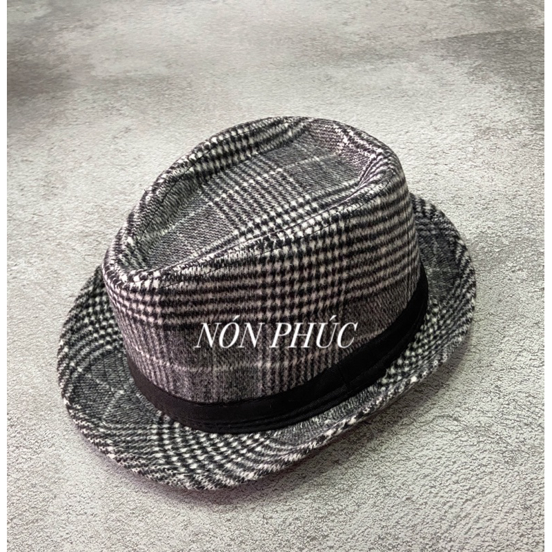 MŨ CAO BỒI,FEDORA NỈ CARO PHONG CÁCH BASIC NAM NỮ
