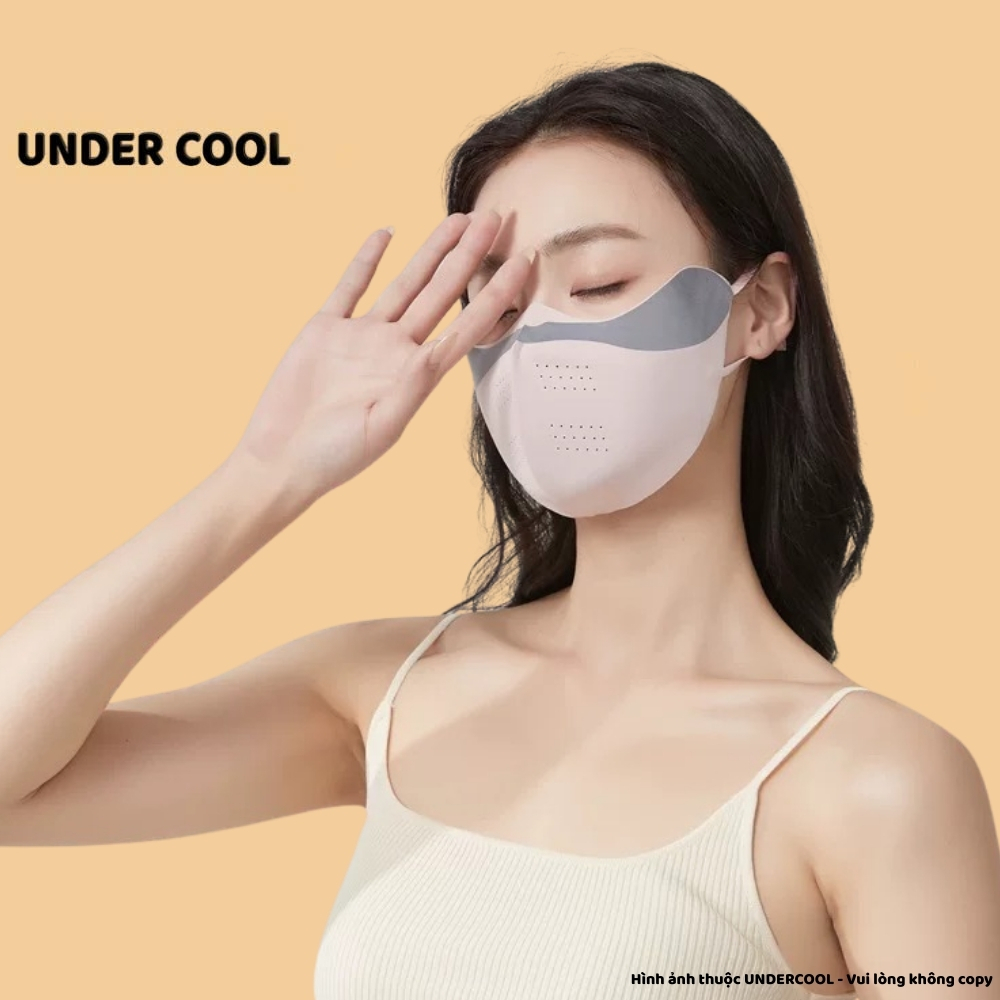 Khẩu trang chống nắng làm mát UNDERCOOL phối màu chất liệu Su UPF50+ có lỗ thông hơi dễ thở che nắng KT09