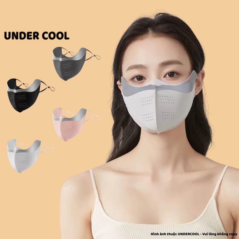 Khẩu trang chống nắng làm mát UNDERCOOL phối màu chất liệu Su UPF50+ có lỗ thông hơi dễ thở che nắng KT09