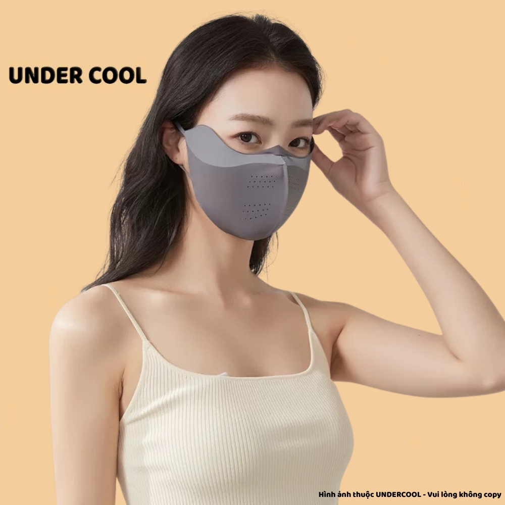 Khẩu trang chống nắng làm mát UNDERCOOL phối màu chất liệu Su UPF50+ có lỗ thông hơi dễ thở che nắng KT09