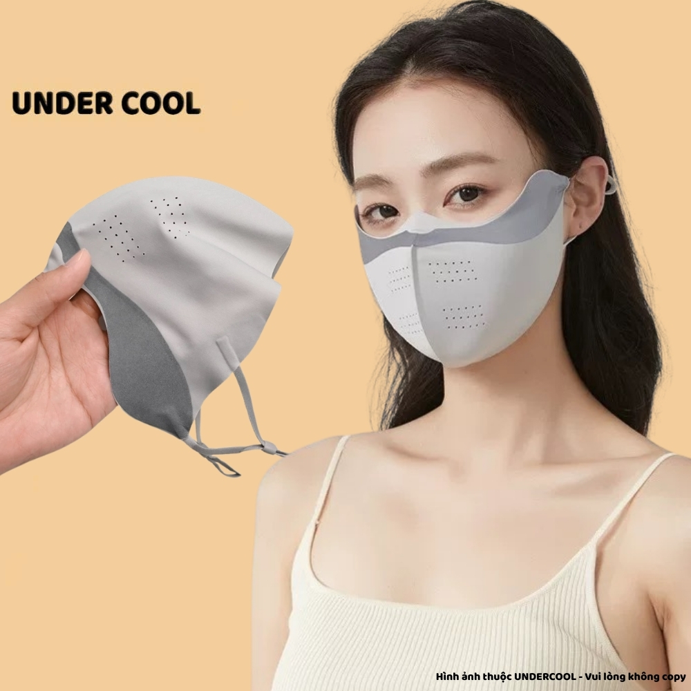 Khẩu trang chống nắng làm mát UNDERCOOL phối màu chất liệu Su UPF50+ có lỗ thông hơi dễ thở che nắng KT09