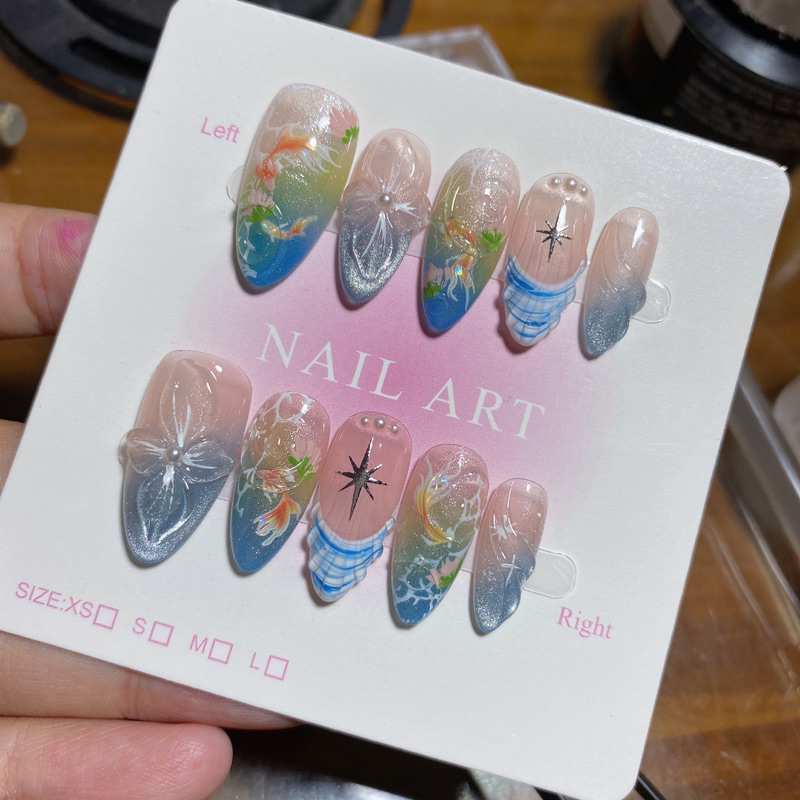 382. nailbox cá koi, xanh mix