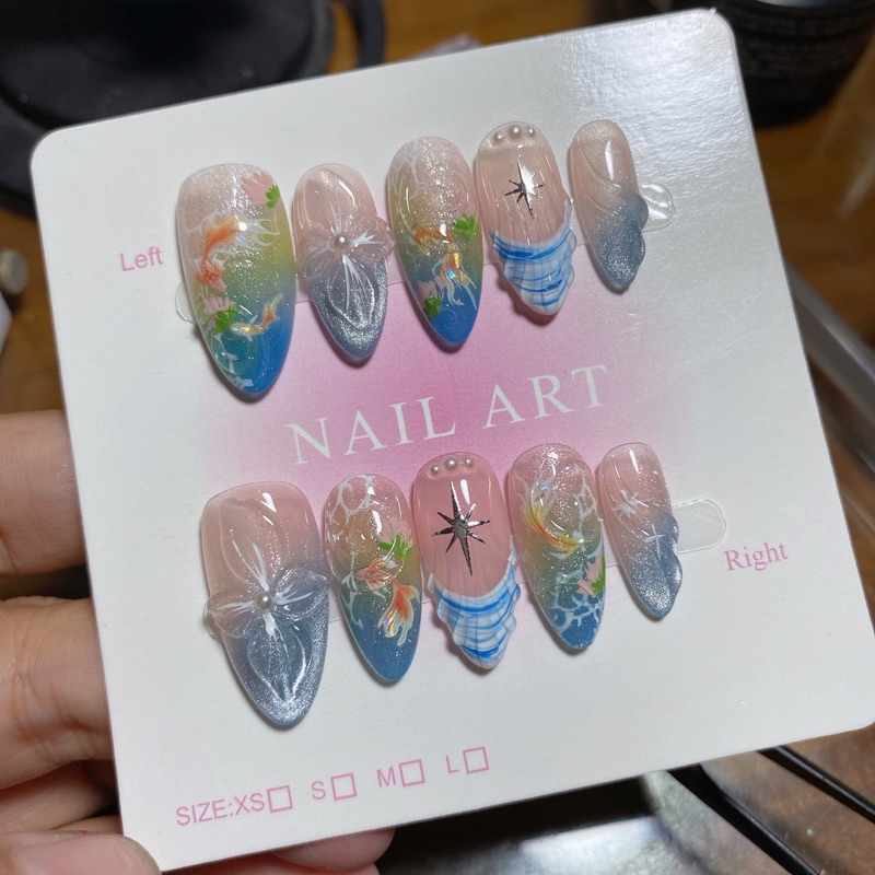 382. nailbox cá koi, xanh mix