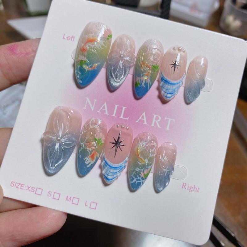 382. nailbox cá koi, xanh mix