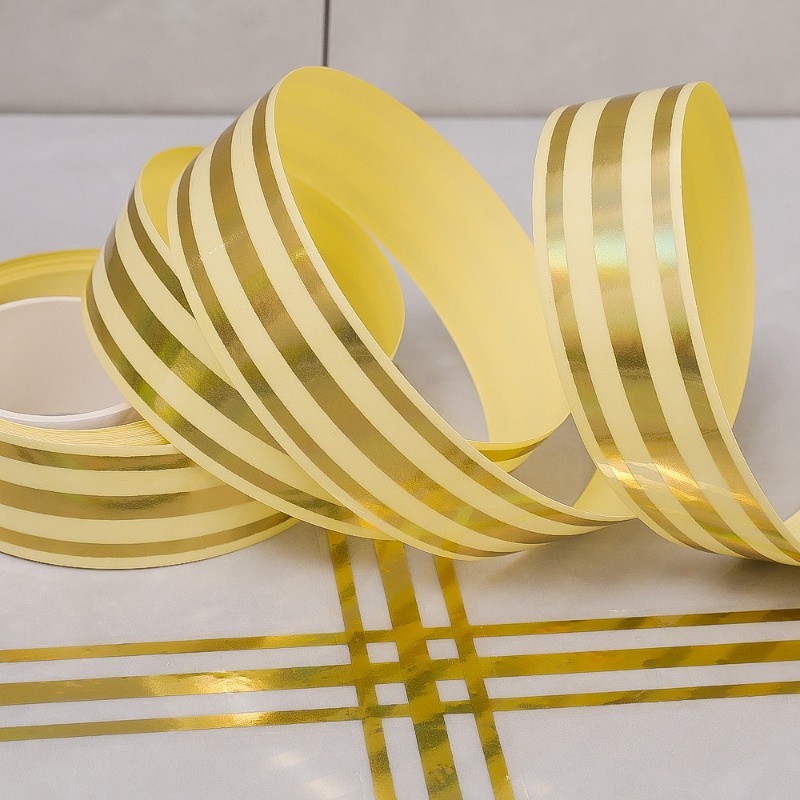 Cuộn chỉ dán viền trang trí nội thất Màu Vàng Đồng,Băng Keo Gạch Sứ Trang Trí, rộng 2.2CM Dài 500CM