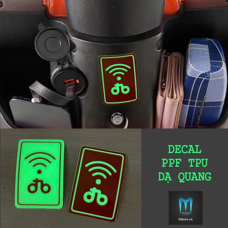 Decal PPF TPU dạ quang bảo vệ đầu đọc thẻ RFID cho xe máy điện Dat.bike ...