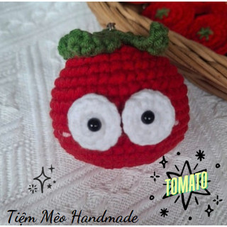 [Ảnh Thật+ Sẵn Hàng] Cà Chua Len Handmade (Tomato) Kẹp tóc, Scrunchies, Móc Khóa, Ghim Cài