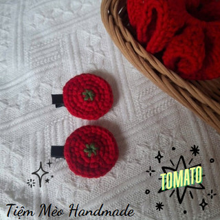 [Ảnh Thật+ Sẵn Hàng] Cà Chua Len Handmade (Tomato) Kẹp tóc, Scrunchies, Móc Khóa, Ghim Cài