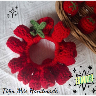 [Ảnh Thật+ Sẵn Hàng] Cà Chua Len Handmade (Tomato) Kẹp tóc, Scrunchies, Móc Khóa, Ghim Cài