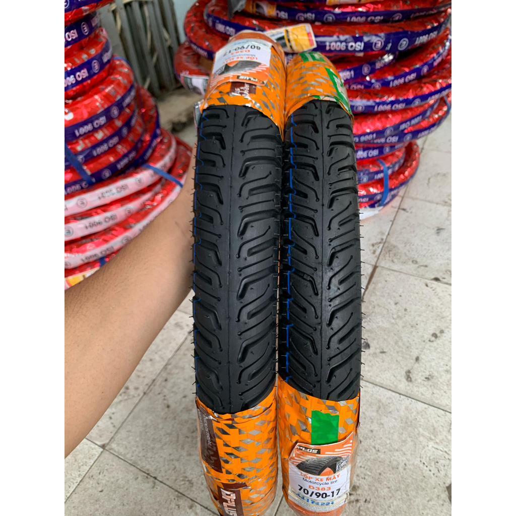 Vỏ lốp Dplus gắn size 70/90-17 & 80/90-17 gai city Extra 383 gắn cho xe ...