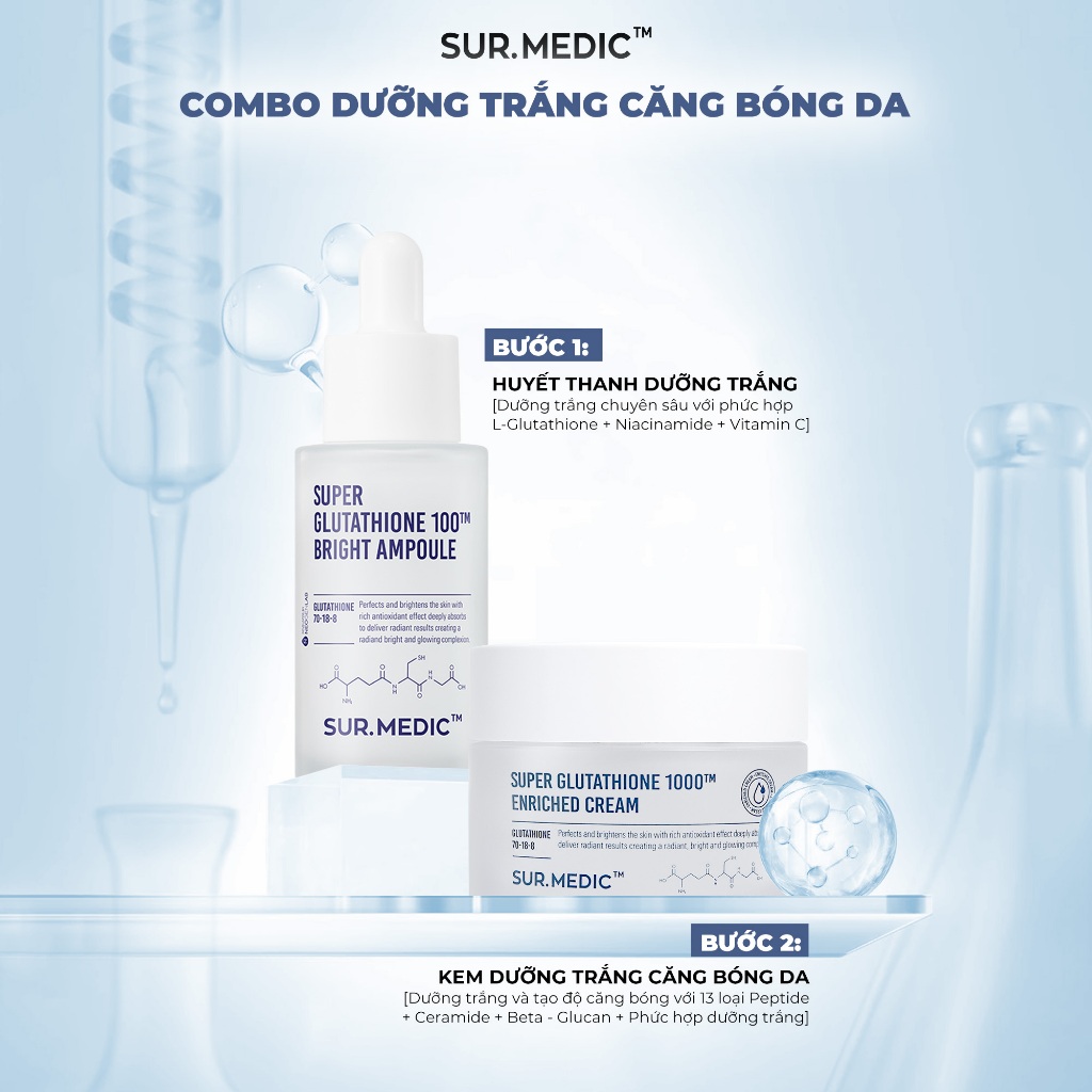 Ảnh Kem Dưỡng Trắng Căng Bóng Da SUR.MEDIC Super Glutathione Enriched Cream 50ml 2